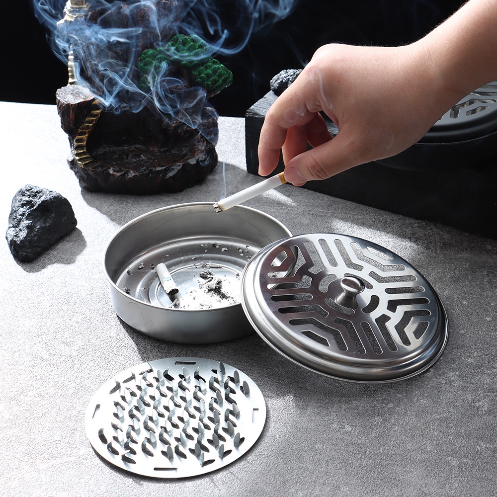 Hộp/Khay Đựng Nhang Muỗi Thép Không Rỉ Có Nắp Đậy An Toàn Cho Trẻ Em