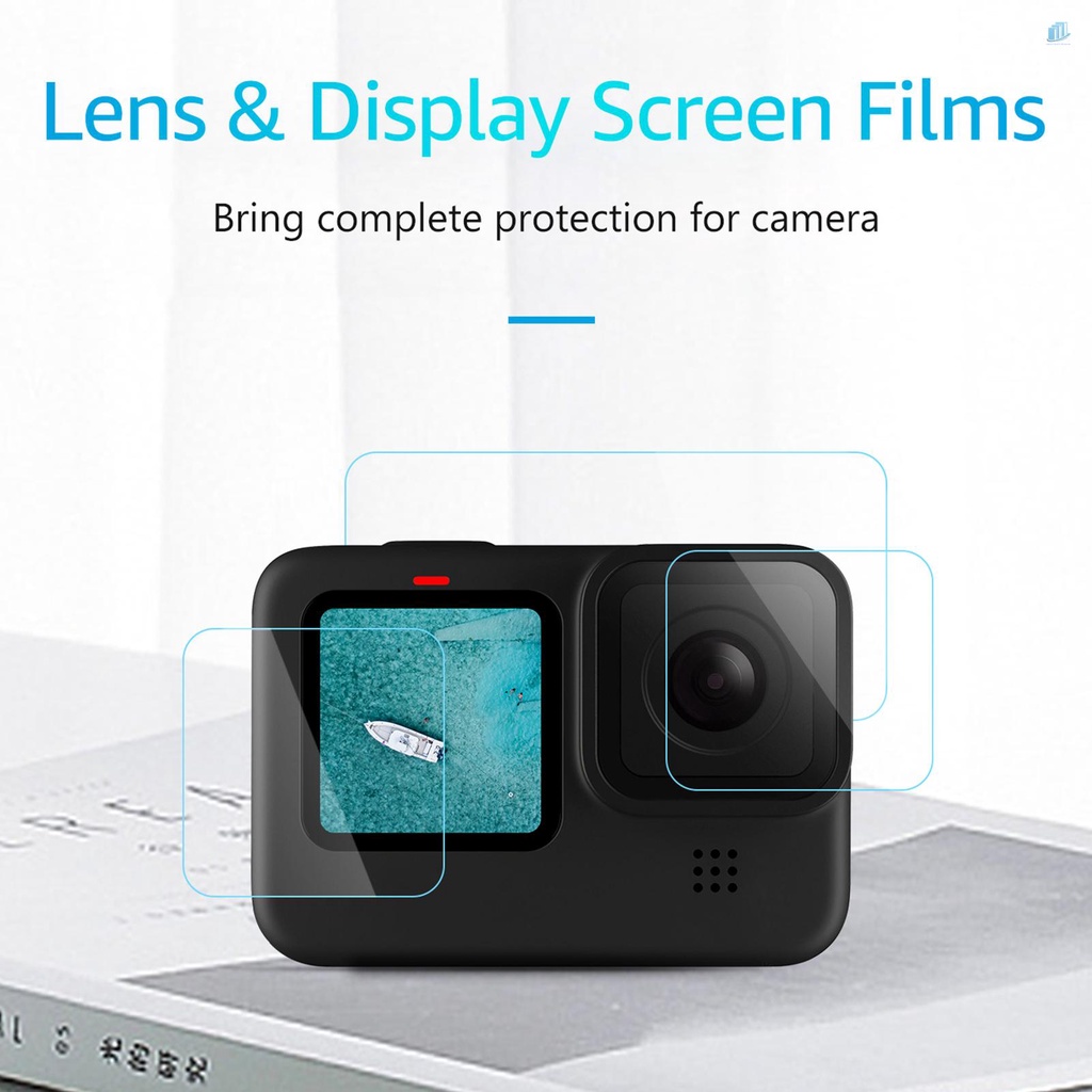 TELESIN Set 3 Kính Cường Lực Bảo Vệ Màn Hình Điện Thoại Thông Minhwatchinone Tel Resin Cho Camera Hành Động 9