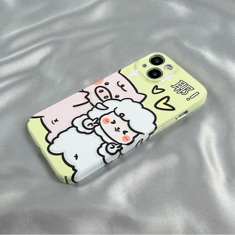 Ốp Điện Thoại Cứng Họa Tiết Thỏ / Gấu Dễ Thương Cho Iphone Xr7 811 13 14Pro xs 12 GTS0