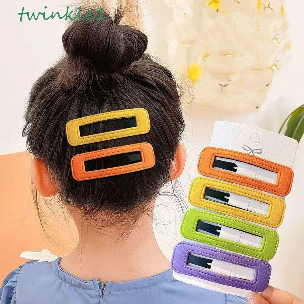 Set Kẹp Tóc Hình Chữ Nhật Màu Kẹo Ngọt Phong Cách Vintage Hàn Quốc Cho Nữ