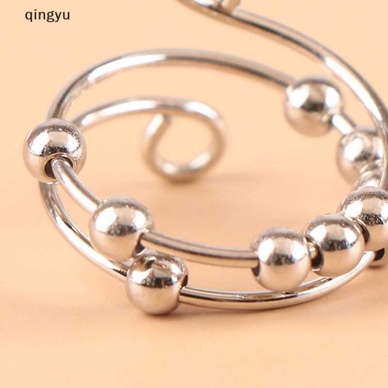 Qingyu Nhẫn Hạt Mưa Xoay Tự Do Giảm Căng Thẳng Phong Cách Bohemian