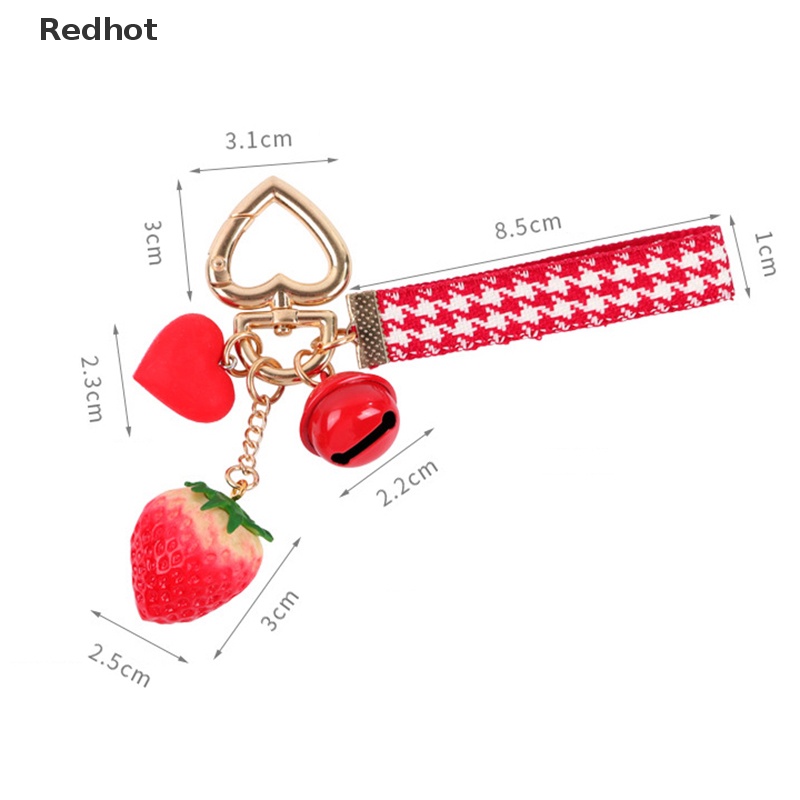 &lt; Redhot &gt; Móc Khóa Xe Hơi / Móc Khóa Hình Trái Dâu Tây Dễ Thương Cho Nữ