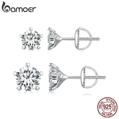 Khuyên tai BAMOER MSE024 bạc 925 0.5 và 1 ct thời trang