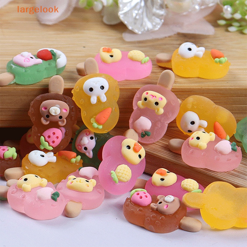 [Biglook] Bộ 3 Cây Kẹp Trang Trí Điện Thoại / Móc Khóa Hình Que Kem Bằng Resin Phát Quang DIY