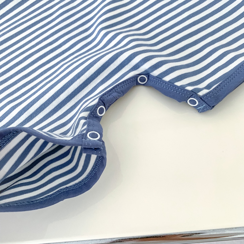 Áo Liền Quần Ngắn Tay Hoa Văn Kẻ Sọc Thời Trang Mùa Hè Dành Cho Trẻ Nhỏ Mới Sinh