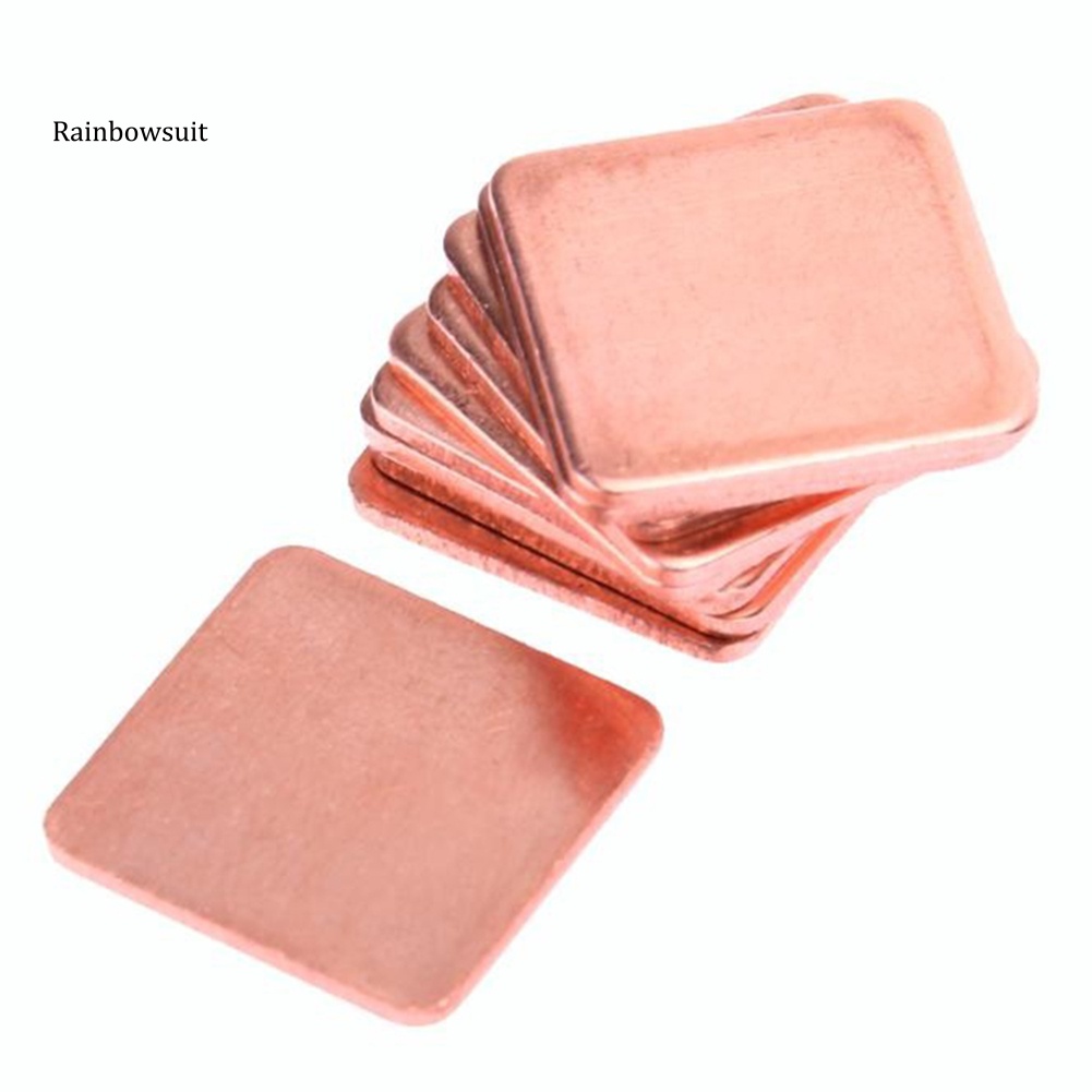 Bộ 10 Miếng Đệm Tản Nhiệt Bằng Đồng Bền Bỉ Kích Thước 15Mmx15Mm Cho Laptop