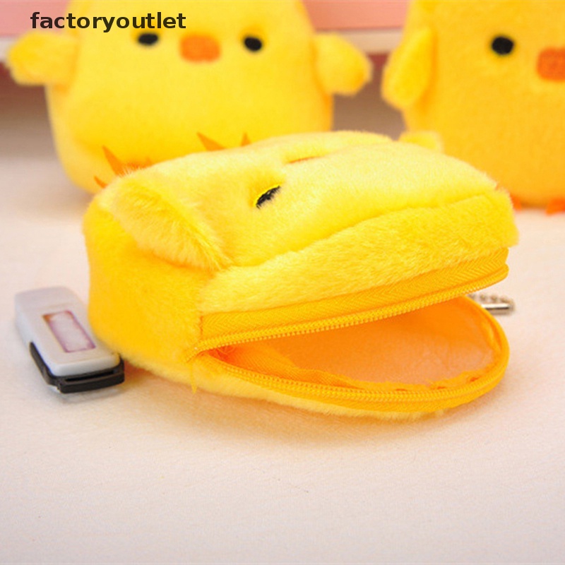 1 Ví Đựng Tiền Xu Mini Mềm Mại Hình Gà Con Dễ Thương