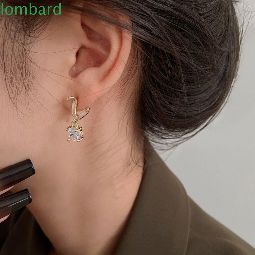 Bông Tai Hình Thỏ Mắt Mèo Tráng Men Sang Trọng Cá Tính|Khuyên Tai Phong Cách Vintage Ngọt Ngào