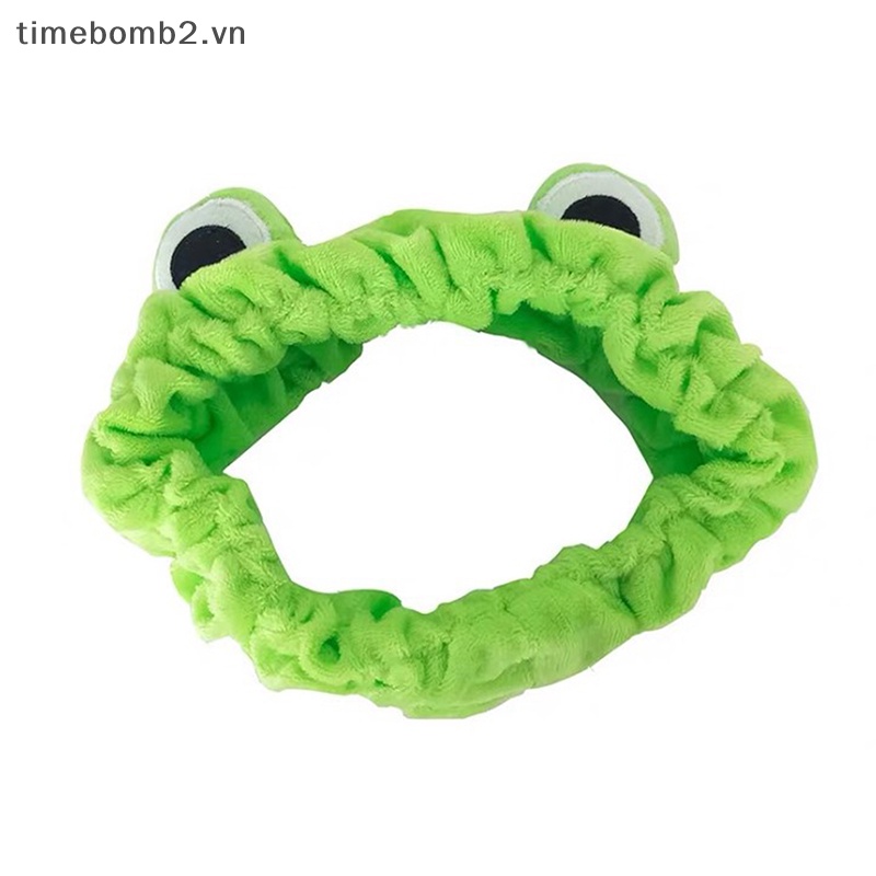 1 Băng Đô Trang Điểm Co Giãn Bản Rộng Hình Ếch Vui Nhộn Dễ Thương