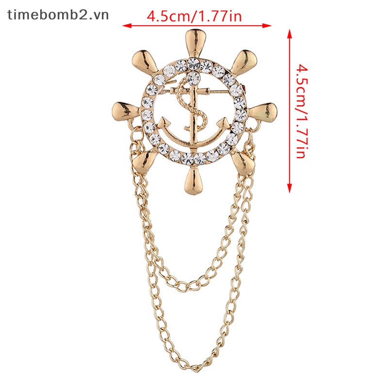 {Timebomb} 1 Huy Hiệu Cài Áo Phối Tua Rua Hình Mỏ Neo Thuyền Đính Đá Thủy Thủ Boutonniere Cho Nam Và Nữ