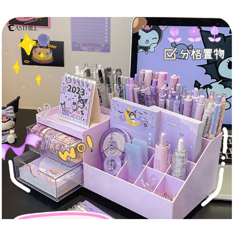 SANRIO Hộp Đựng Bút Để Bàn Họa Tiết Kuromi My Melody Cinnamoroll Dễ Thương Đa Năng Tiện Dụng Cho Học Sinh