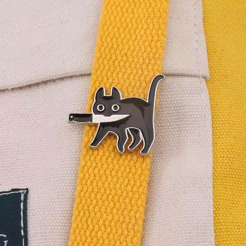 Cute Kitten Creative Cute and Funny Alloy Brooch Badge Male and Female Decoration for Students