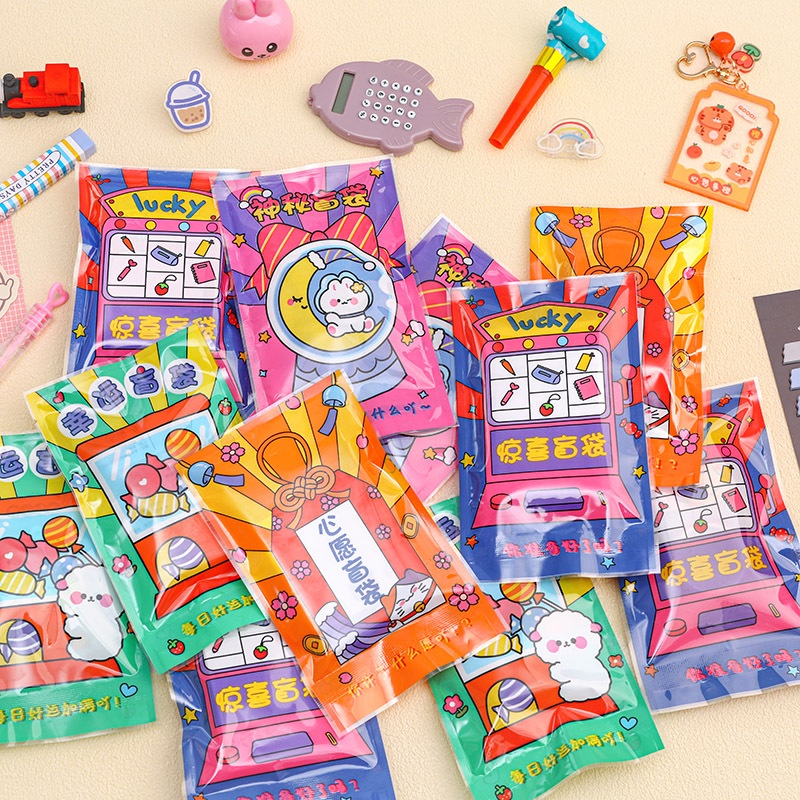Hot Sale# cartoon stationery blind bag Primary School students class reward surprise bag kindergarten prize stationery small gift blind box 5.17fx