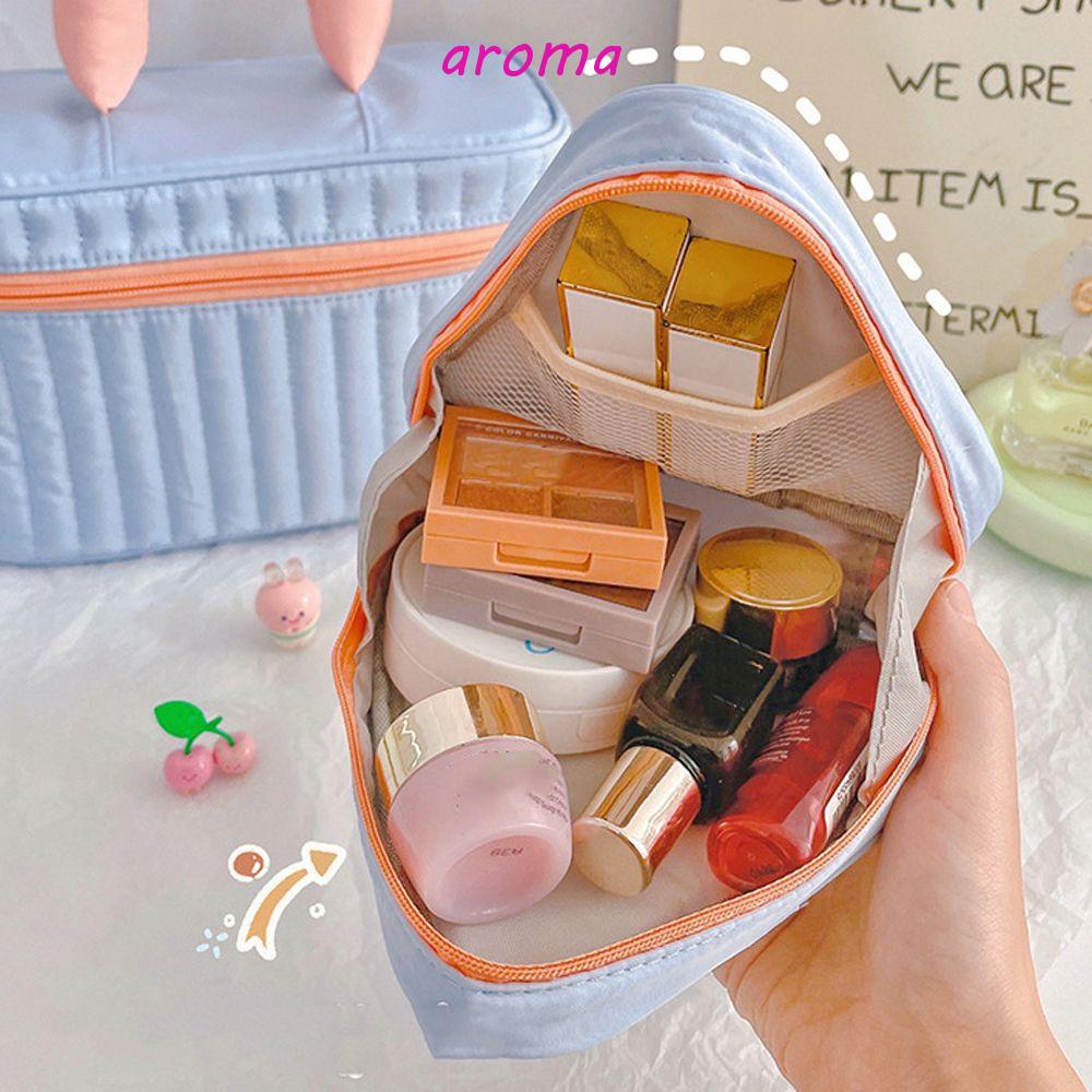 Túi Đựng Mỹ Phẩm Bằng Nylon Màu Tương Phản Đa Năng Thời Trang Cho Nữ