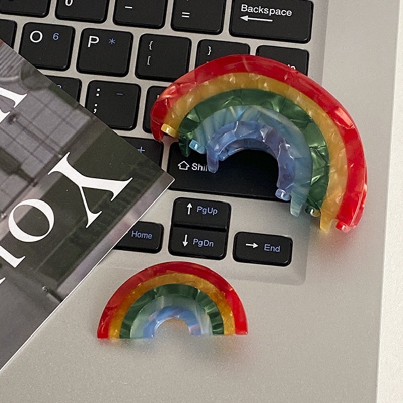 Kẹp Tóc Mỏ Vịt Hình Cầu Vồng Phong Cách Ins Tinh Tế Dành Cho Bạn Nữ