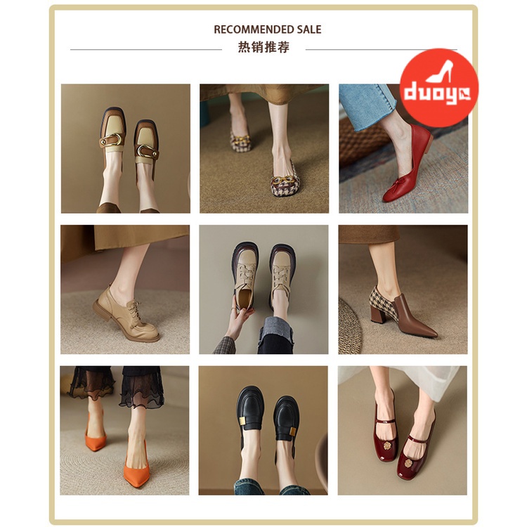 Duoya Tóc Thẳng ~ [Hàng Có Sẵn] Giày Sandal Hở Ngón Bằng Da Thật Mềm Mại Phong Cách Tối Giản Mùa Hè Dễ Phối Đồ Cho Nữ