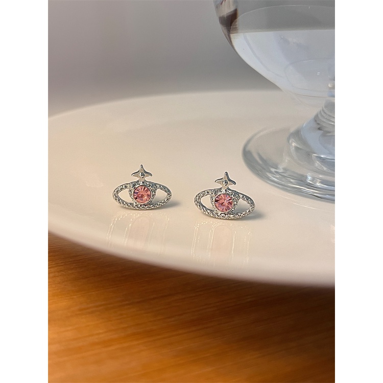 Bông Tai Đính Đá Zircon Hình Hành Tinh Thiết Kế Đơn Giản Thời Trang Cao Cấp Cho Nữ