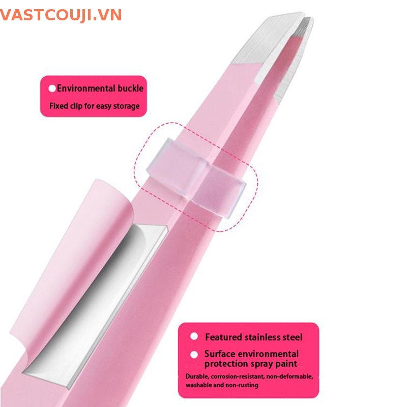 Nhíp Nhổ Lông Mày Bằng Thép Không Gỉ 3 Trong 1 Tiện Dụng