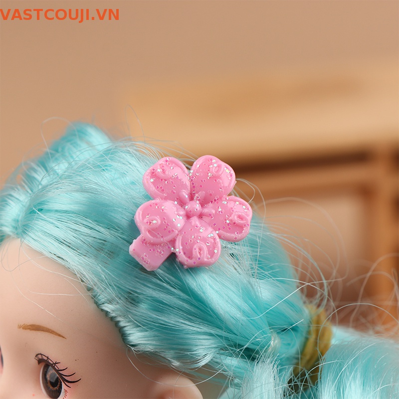 2 Kẹp Tóc Hình Hoa Xinh Xắn Cho Búp Bê 1 / 6