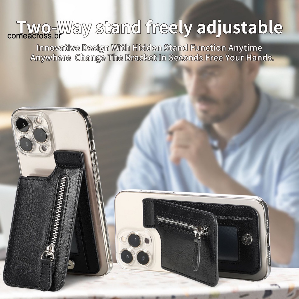 Bao Da Điện Thoại Kiêm Ví Đựng Thẻ Khóa Bấm Nam Châm Trọng Lượng Nhẹ