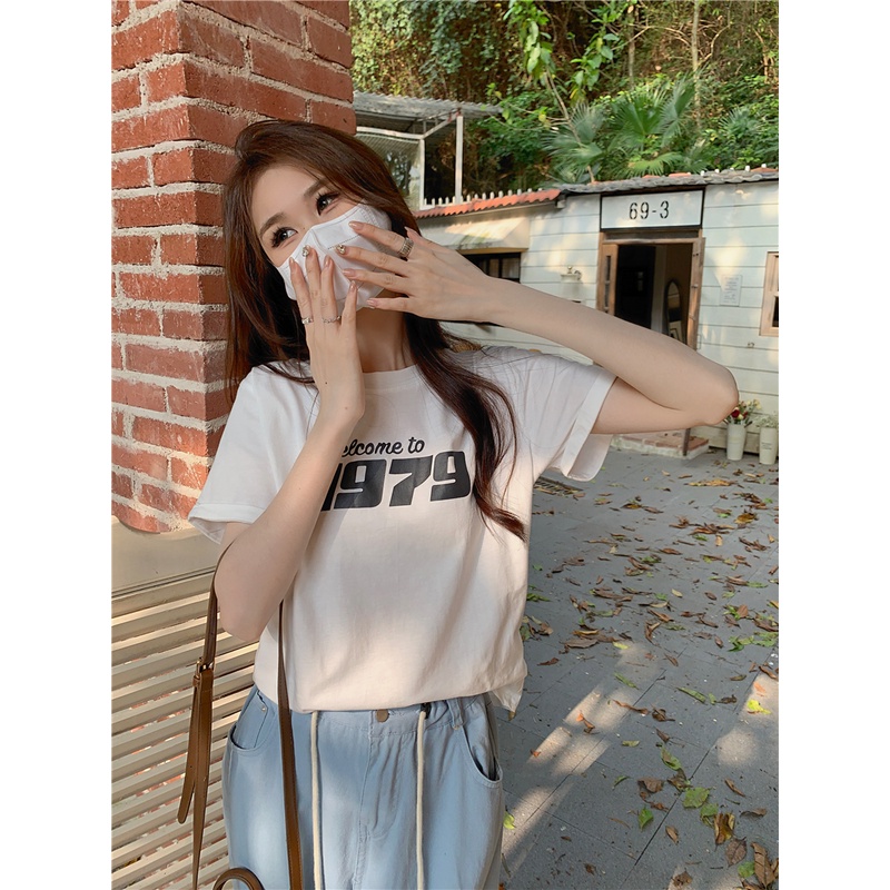 Áo Thun Tay Ngắn Cổ Tròn Dáng Rộng In Họa Tiết Thời Trang Mùa Hè