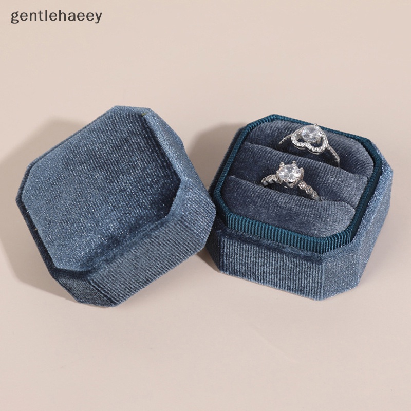 Gent Hộp Đựng Trang Sức Hình Bát Giác Bằng Vải Nhung Kẻ Sắp Xếp Gọn Gàng EN