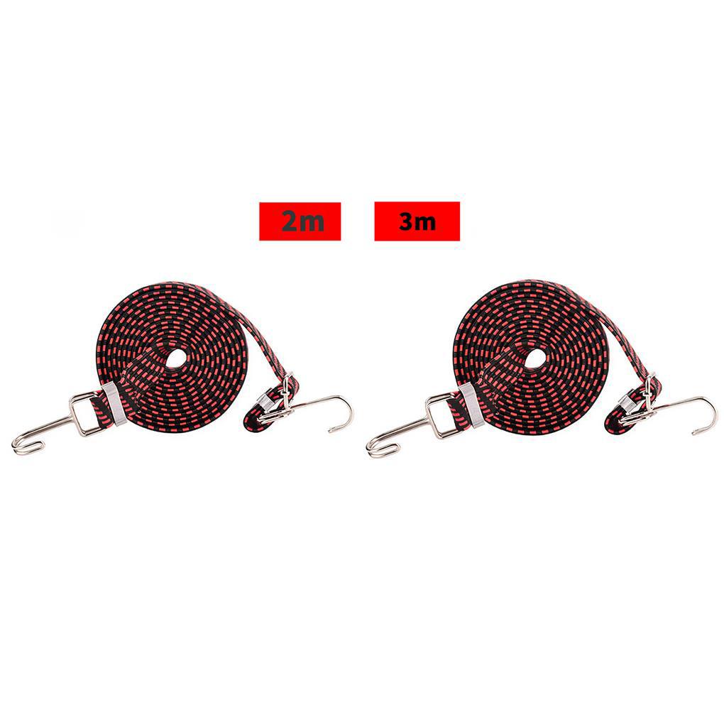 Dây Cao Su 3M Bản Dẹt Co Giãn Chống Trầy Xước Kèm Đai Khóa Có Thể Điều Chỉnh Dùng Để Cố Định Hành Lý / Xe Đạp / Xe Máy