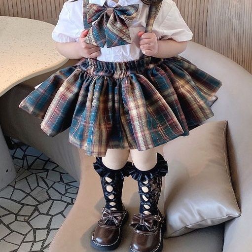 Bộ Áo Váy Yếm Phong Cách Mới Mùa Hè 2023 Cho Bé Gái