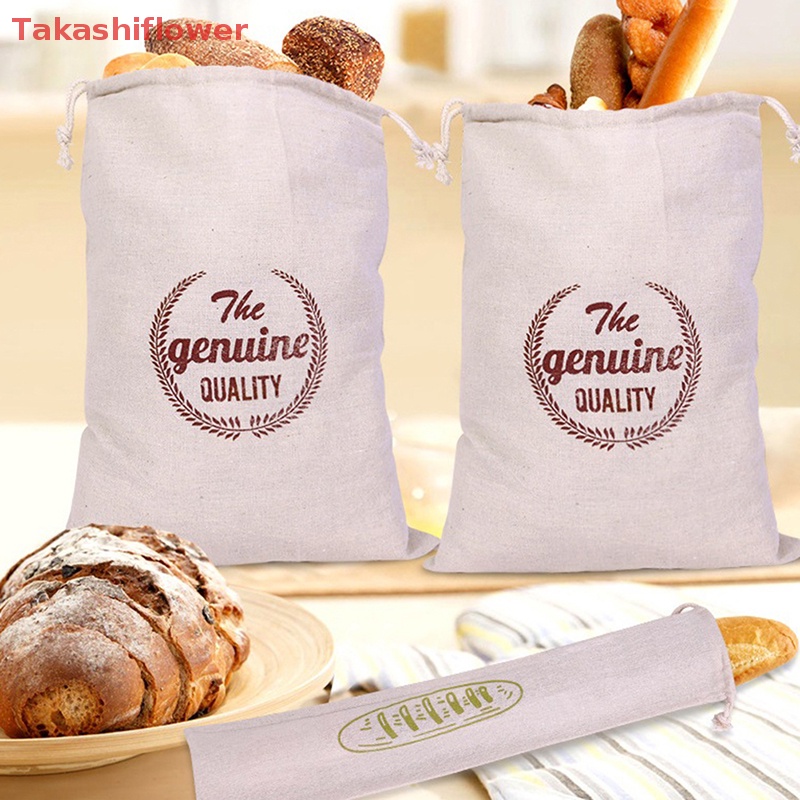 1 Túi Dây Rút Vải Lanh Đựng Bánh Mì Tái Sử Dụng Tiện Lợi