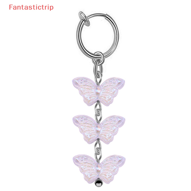 [Fantastictrip] Khuyên Rốn Dạng Kẹp Tua Rua Hình Bướm Thời Trang Mới Cho Nữ