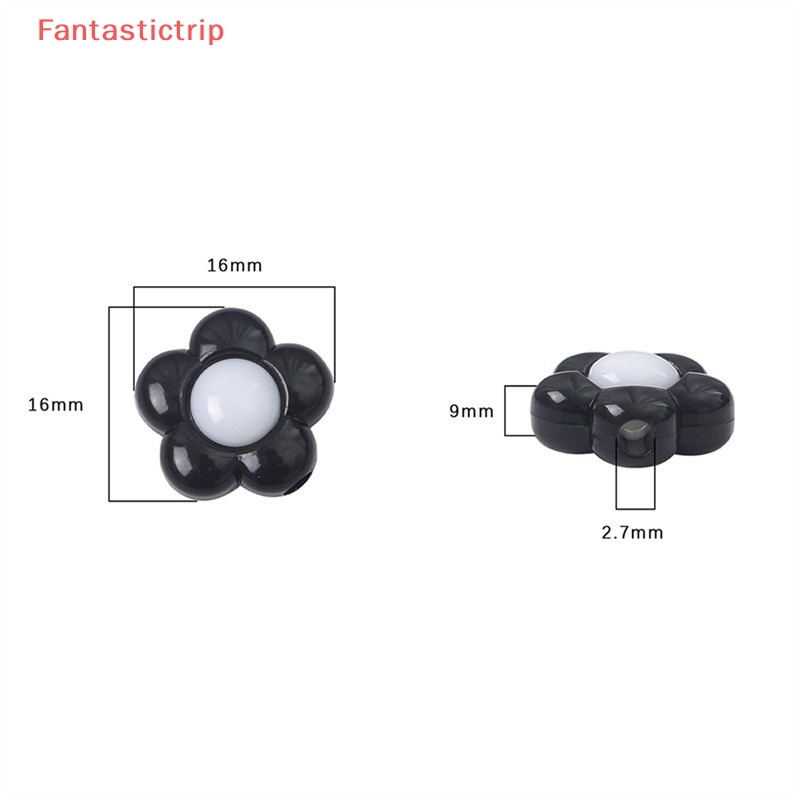 Set 20 / 40 Hạt Xỏ Lỗ Hình Hoa Bằng Acrylic Nhiều Màu Sắc Dùng Để Làm Đồ Trang Sức Thủ Công