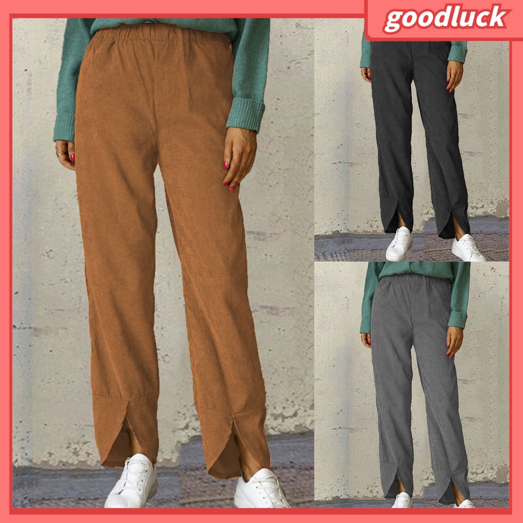 Quần ống rộng Màu Sắc Đơn Giản Cho Nữ