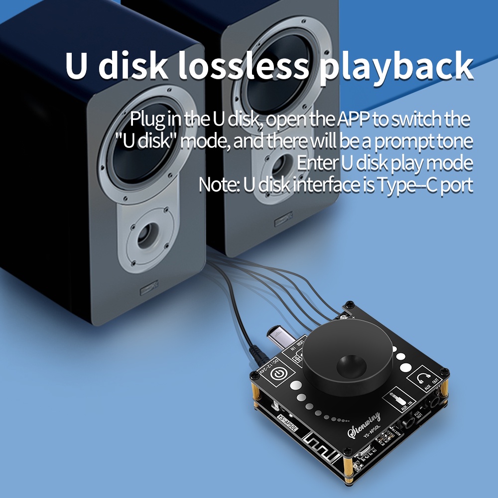 Bộ Khuếch Đại Âm Thanh Bluetooth 5.1 YS-Ap50L 0-0 Ap50L 50wx2 12v 24v