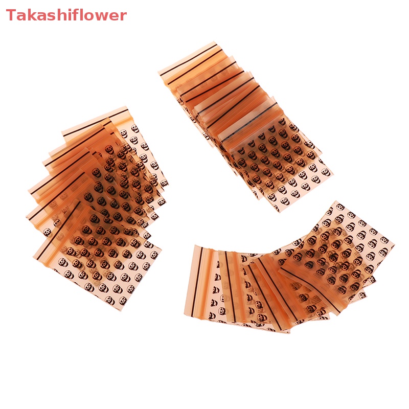 Set 100 Túi Khóa Zip Kích Thước 1.97 "X 1.38" Bằng Poly In Họa Tiết Đầu Lâu Độc Đáo