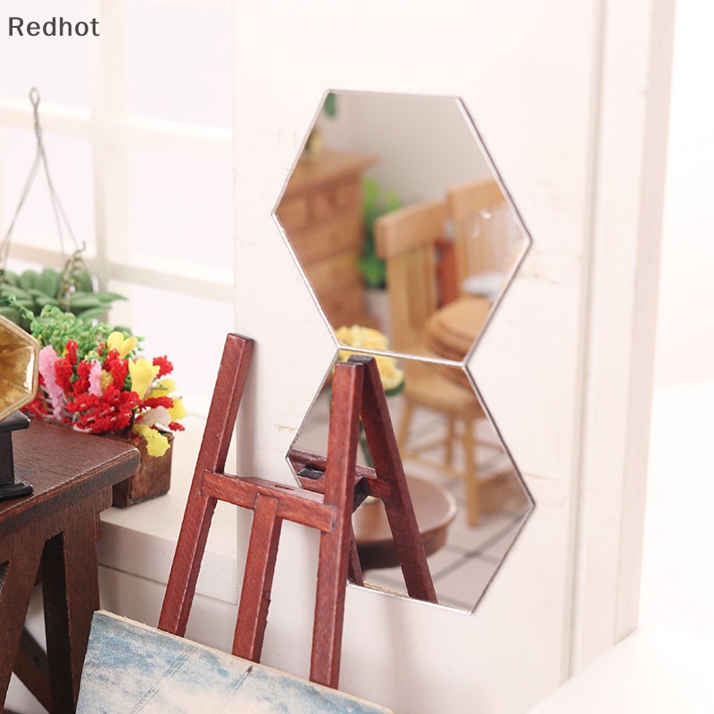 &lt; Redhot &gt; Bộ 2 Gương Trang Trí Nhà Búp Bê Mini Kết Hợp Làm Đạo Cụ Chụp Ảnh