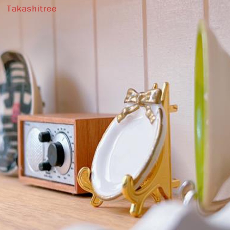 Giá Đỡ Đĩa Trưng Bày Mini Bằng Kim Loại Cho Nhà Búp Bê Tỉ Lệ 1 / 6