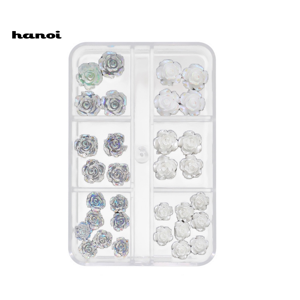 1 Hộp Phụ Kiện Trang Trí Móng Tay Không Phai Hình Bông Hoa Mini Xinh Xắn