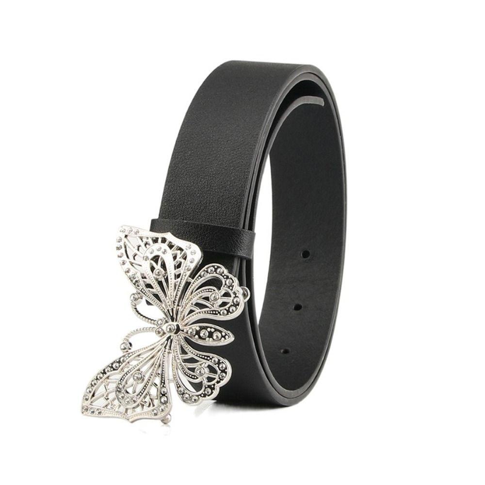 DANES Thắt Lưng Da PU Bản Rộng Khóa Kim Loại Y2k Thời Trang Cho Nữ