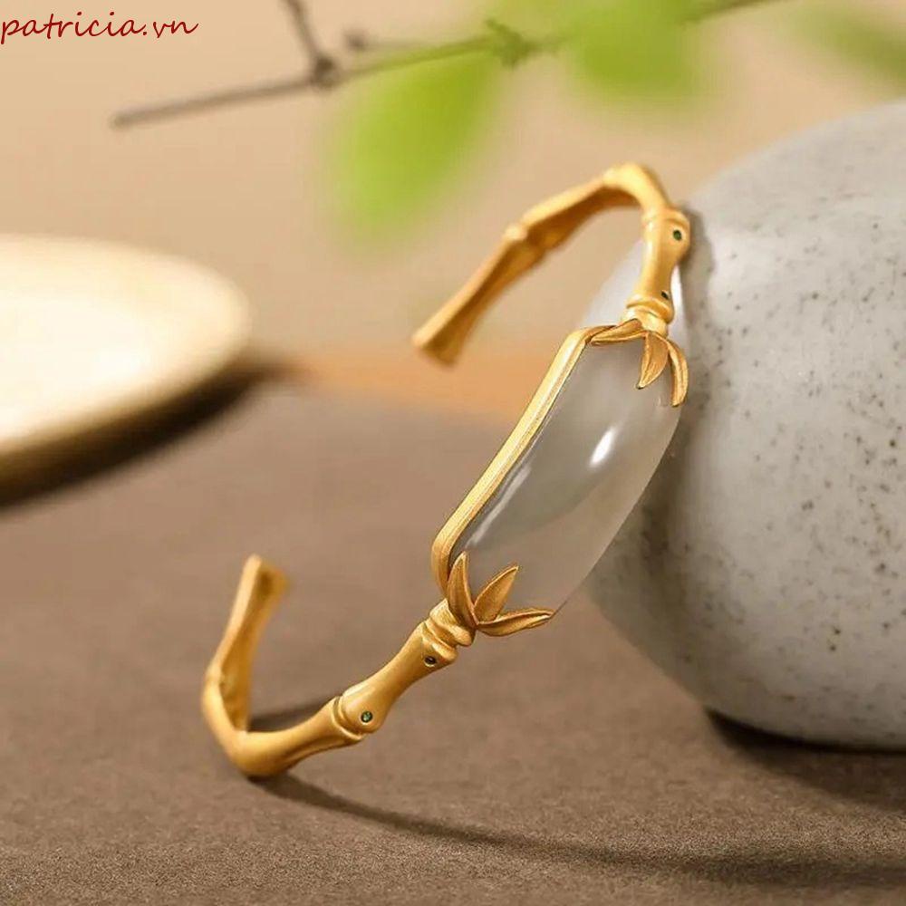 Vòng Tay Lá Cây Phong Cách Retro Thanh Lịch|Vòng Tay Hở Phong Cách Trung Hoa