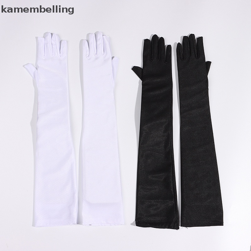 1 Đôi Găng Tay Dài Hở Ngón Màu Sắc Thời Trang