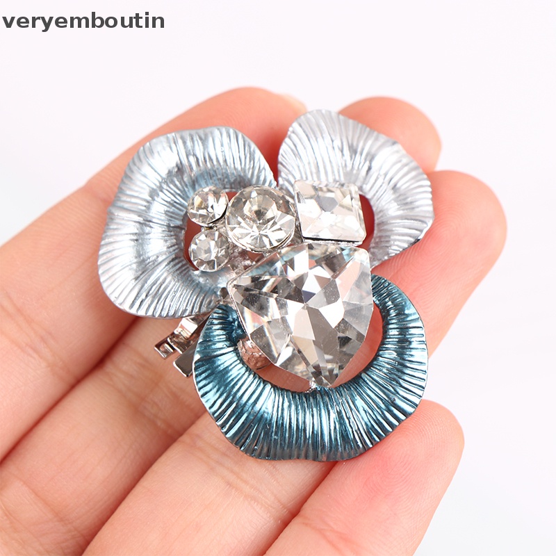 Kẹp Khóa Giày Cao Gót Đính Đá Hình Hoa Trang Nhã Dành Cho Nữ