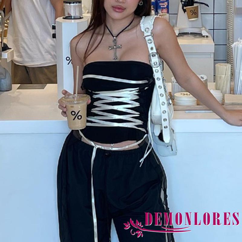 Áo Croptop Trễ Vai Phối Tua Rua Thời Trang Mùa Hè Cho Nữ