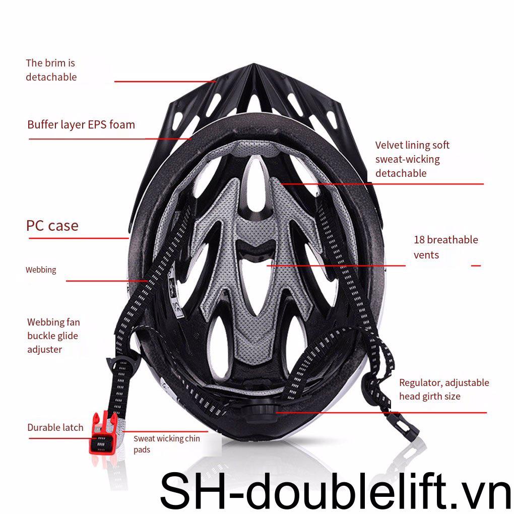 Mũ Bảo Hiểm Tích Hợp Đèn LED Có Thể Tháo Rời An Toàn Tiện Dụng Cho Nam