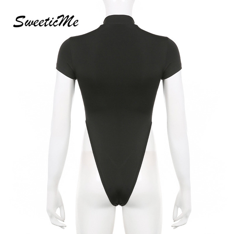 Bộ Áo Liền Quần Cổ Rùa Khoét Lỗ Có Khóa Kéo Màu Tương Phản Thời Trang Mới 2023 Cho Nữ