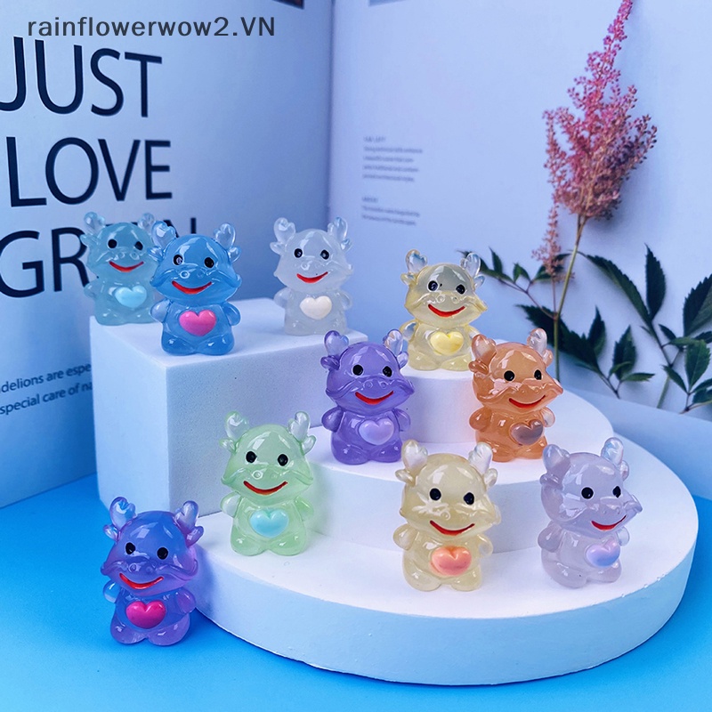 Set 2 Rồng Mini Bằng Nhựa Phát Quang Trang Trí Sân Vườn