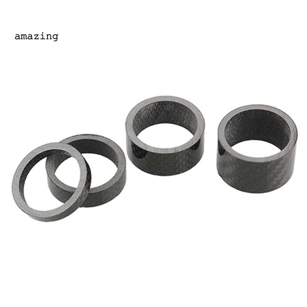 Bộ 4 Vòng Đệm Cổ Xe Đạp Bằng Sợi Carbon Bền Chắc Kích Thước 5 / 10 / 15 / 20mm