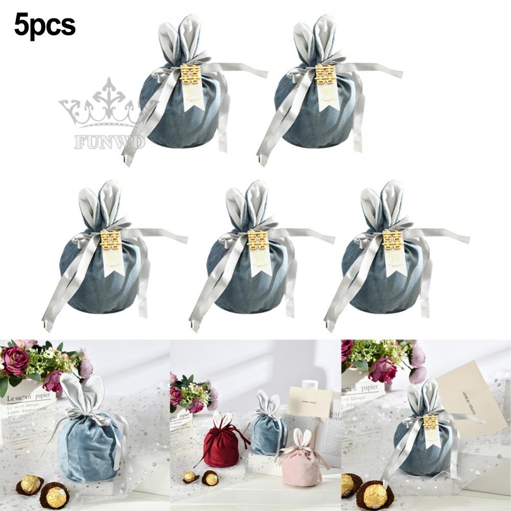 Túi Đựng Kẹo Màu Xanh Kích Thước Lớn 16X14cm Túi Nhung Hồng Chất Lượng Cao Dùng Làm Quà Tặng