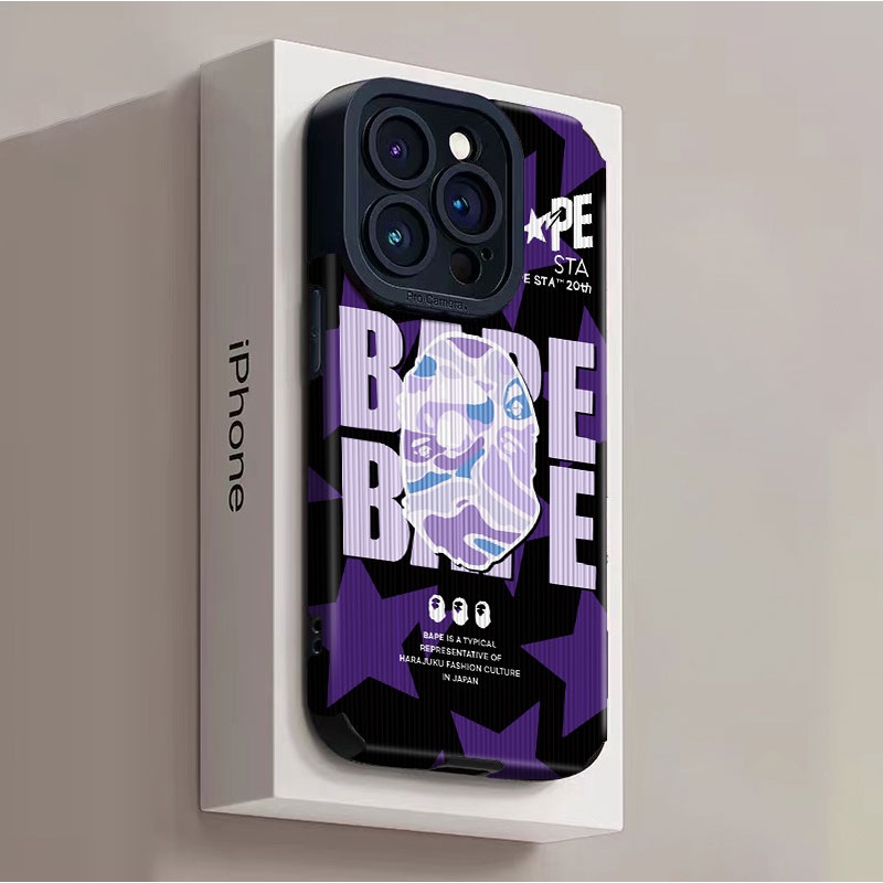 BAPE Ốp Điện Thoại Silicon Vuông Họa Tiết Rằn Ri Cho iPhone 14 12 13 11 pro max Xs Xr X 7 + 8 Plus IP 14PRO 13PRO