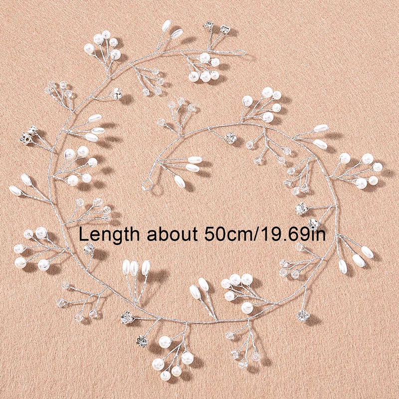 Dây Cài Tóc Đính Ngọc Trai Nhân Tạo Màu Vàng / Bạc Cho Cô Dâu