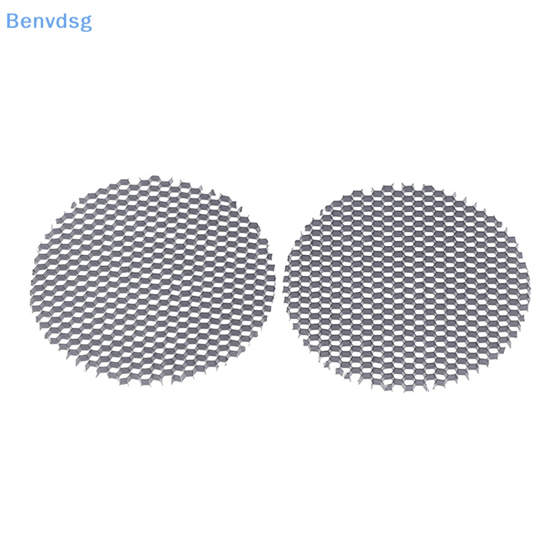 Bộ 2 Khung Lưới Tổ Ong Tròn Bằng Nhôm Mềm Chống Chói Chống Chói Màu Đen Cho Đèn Pha Xe Hơi